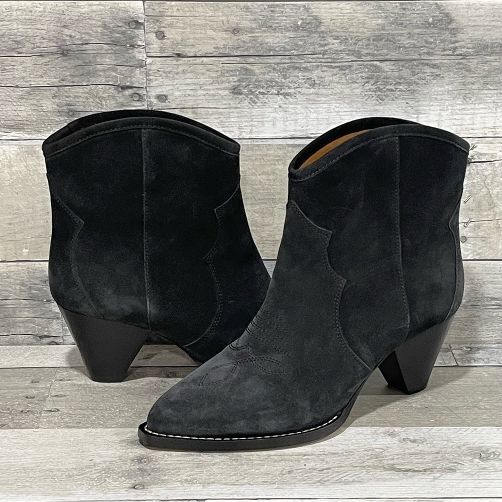 Isabel Marant Darizo 60MM Suede Booties - Faded Black - SZ - 7.US